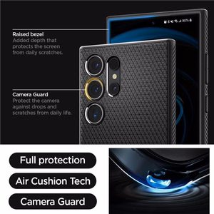 Spigen Liquid Air dėklas telefonui Samsung Galaxy S24 Ultra - matinė juoda