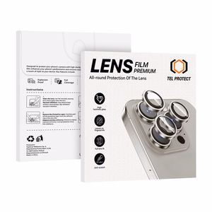 Tempered glass Tel Protect 3D Lens on camera for Iphone 18 Pro/18 Pro Max lightblue (lens 3 pieces)