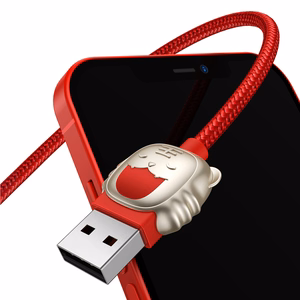 Baseus kabelis Tiger metai 3 viename - USB į Type C, Lightning, Micro USB - 3,5A 1,2 metrai (CASX010009) raudonas
