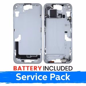 Ekrano rėmas / Vidinis korpusas skirtas Apple iPhone 15 Plus korpusas + baterija / Blue / (Service Pack)