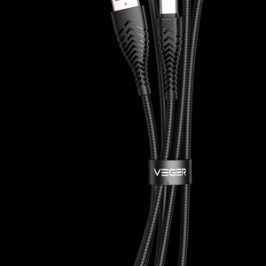 Кабель USB A к Typ C VEGER 2,4A V104 1,2 м черный