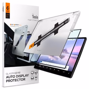 Spigen Glas.tR EZ Fit apsauginis stiklas Tesla Model X 2022 / Model S 2021 - juodas