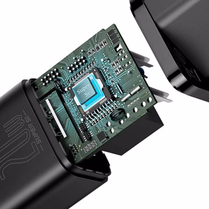 Baseus Super Si 20W USB-C įkroviklis + USB-C – Lightning kabelis 1 m, juodas