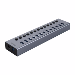 Orico BT2U3-13AB šakotuvas 13x USB-A 3.0 su jungikliais pilkas