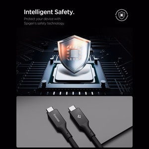 Spigen Essential EB10015CC Кабель USB-C USB-C 100W 150 см чёрный