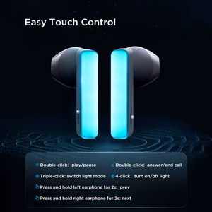TWS Joyroom JR-TC1 IceLens Series wireless headphones with LED lights - black
