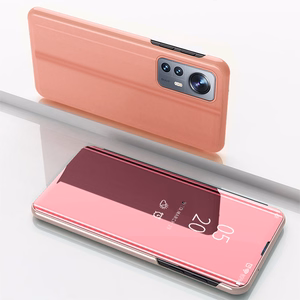 Dėklas telefonui Clear View Xiaomi 12 Lite flip dėklas rožinis