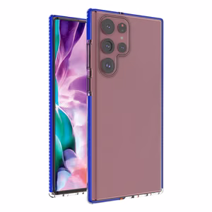Spring Case dėklas su spalvotu rėmeliu Samsung Galaxy S22 Ultra tamsiai mėlynas