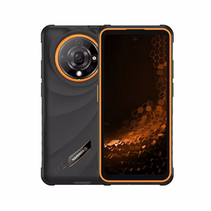 Hammer Iron 6 – 6.56 colio IPS 1612 × 720 išmanusis telefonas, MediaTek Dimensity 6300, 8/256 GB, 3G/4G/5G, 64 MP galinė kamera, Android 15, 6050 mAh, oranžinis