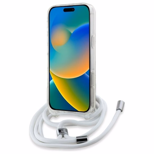 Karl Lagerfeld per petį IML Karl galvos MagSafe dėklas iPhone 16 – skaidrus