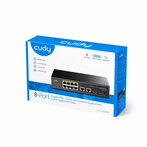 Cudy GS1010PS2 tinklo komutatorius nevaldomas Gigabit Ethernet (10/100/1000) Power over Ethernet (PoE) juodas