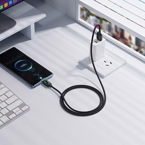 Кабель с LCD USB A на USB C Hoco 3A 1,2 м U146 черный