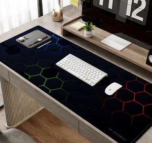 Wozinsky WPD-B800 žaidimų stalo kilimėlis 800x300mm, atsparus vandeniui, su raštu - juodas
