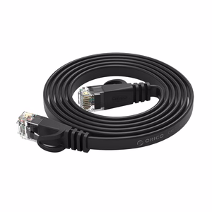 Orico PUG-C7B CAT7 10Gbps RJ45 Ethernet tinklo kabelis internetinis LAN plokščias 5m - juodas