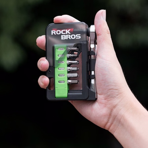 Rockbros dviračio įrankių rinkinys su mini terkšle ir antgaliais - permatomas žalias
