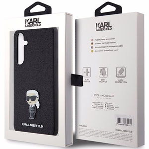 Чехол Karl Lagerfeld Fixed Glitter Ikonik Logo Metal Pin для Samsung Galaxy A55 - чёрный