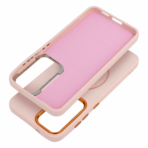 Чехол для Samsung S26 ULTRA Frame Mag Cover совместимый с MagSafe пудрово-розовый