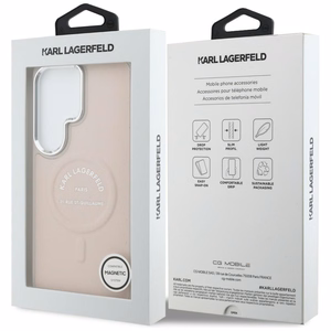 Karl Lagerfeld Embossed Ring RSG Logo MagSafe Чехол для Samsung Galaxy S26 Ultra - розовый