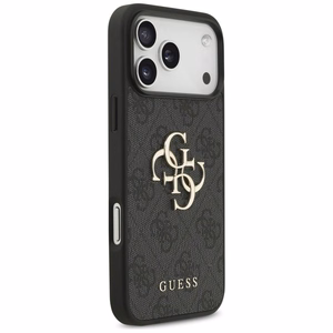 Guess PU 4G Metal Logo case for Apple iPhone 18 Pro Max, Grey