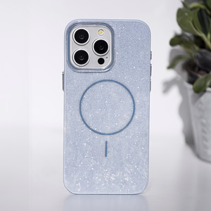 Glitter Thin Mag dėklas for iPhone 17 Air 6,6" mėlynas