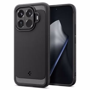 Spigen Rugged Armor dėklas, skirtas Xiaomi 15T Pro, juodas