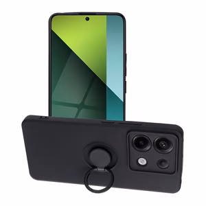 Silikoninis žiedinis dėklas telefonui XIAOMI Redmi Note 13 Pro 5G - juodas