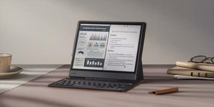 Onyx Boox Note Air 5 C magnetinis dėklas su klaviatūra, rudas
