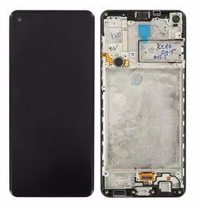 LCD ekranas Samsung A217F A21s su jutikliniu ekranu ir rėmeliu juodas originalus (serviso paketas)