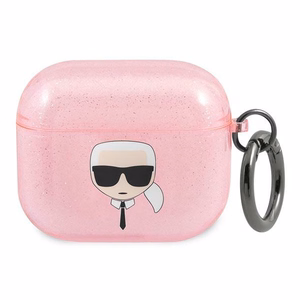 Karl Lagerfeld Glitter Karl's Head чехол для AirPods 3 - розовый