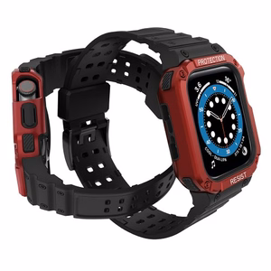 Band "Strap Band" for Apple Watch 42mm/44mm/45mm (Black + Red)