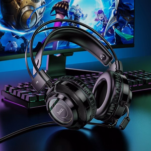 HOCO laidinės ausinės USB A + Jack 3,5 mm su mikrofonu žaidimams W110 2 m juodos