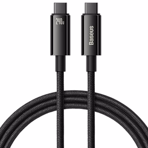 USB кабель Baseus Tungsten PD20W USB-C to USB-C 1.0m черный CAWJ040001