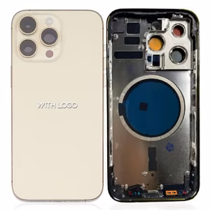 Back Cover Compatible With iPhone 14 Pro Max with Full Housing / Gold / OEM
