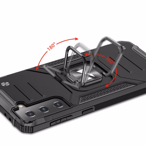 Wozinsky Ring Armor Tough Hybrid dėklas telefonui Samsung Galaxy S22+ (S22 Plus) sidabro spalvos su magnetiniu laikikliu