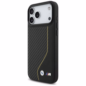 BMW M Carbon Line & Logo Magnetinis dėklas telefonui iPhone 17 Pro Max - geltonas