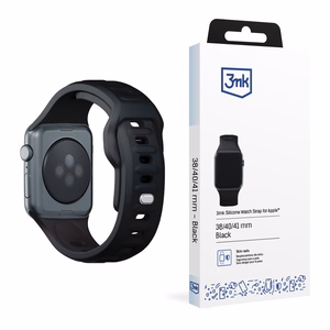 38/40/41/42 mm Black (small) - 3mk Silicone Watch Strap for Apple
