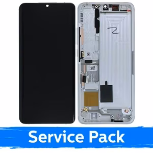 LCD Display Compatible With Xiaomi Mi Note 10 (Note 10 Pro / Note 10 Lite) With Frame / Glacier White / (Service Pack)