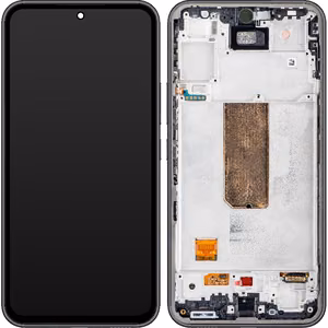 LCD ekranas Samsung A546 A54 5G 2023 su jutikliniu ekranu ir rėmu Graphite OLED (tikras dydis)