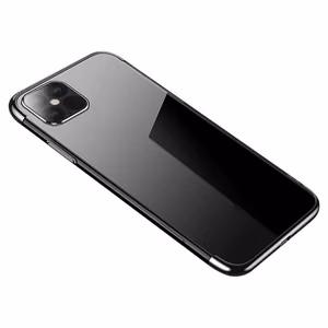 Skaidrus spalvotas dėklas Gel TPU su elektroplokštės rėmeliu Xiaomi Mi 11 juodas