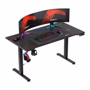 Elektrinis žaidimų stalas Huzaro Hero 8.7 RGB, juodos spalvos