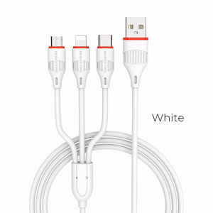 Кабель Borofone BX17 3-в-1 microUSB-Lightning-Type-C белый