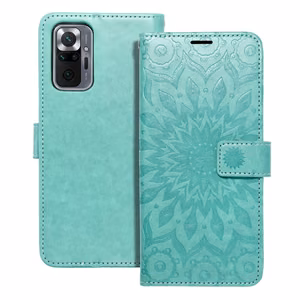 MEZZO knygos tipo dėklas telefonui XIAOMI Redmi Note 10 Pro su mandala, žalias