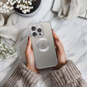 Чехол для iPhone 16 PLUS Glam серебряный