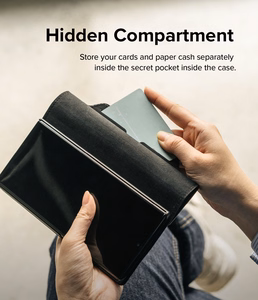 Ringke Folio Signature Flip кожаный чехол для Samsung Galaxy S22+ (S22 Plus) Чёрный