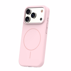 Silicone Thin Mag dėklas iPhone 17 Pro 6,3" šviesiai rožinis