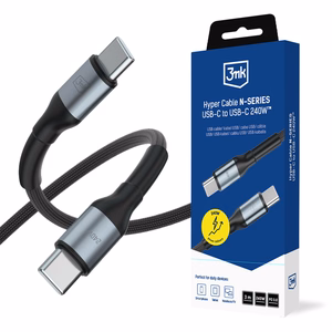 3mk Hyper Cable N-SERIES USB-C / USB-C 3m PD 3.0 QC 3.0 48V / 5A 240W - черный
