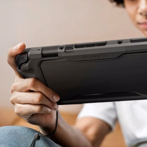 Spigen Rugged Armor dėklas Nintendo Switch 2 – matinis juodas