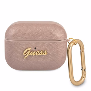 Guess GUAPSASMP чехол AirPods Pro розовый/розовый Saffiano Script Metal Collection