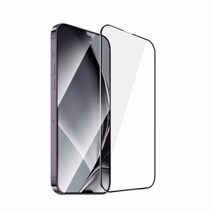 Закалённое стекло с металлической рамкой для iPhone 14 Pro Max 6,7" чёрная рамка
