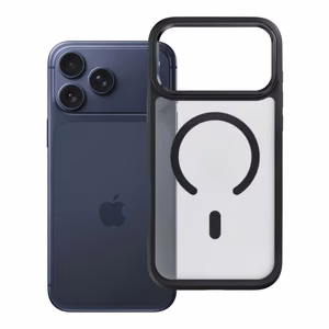 Dėklas iPhone 17 Pro Max / 18 Pro Max (žemas kameros kraštas) Forcell F-Protect Smoke Hybrid Premium suderinamas su MagSafe juodas